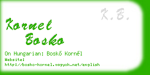 kornel bosko business card