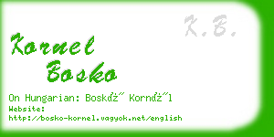 kornel bosko business card